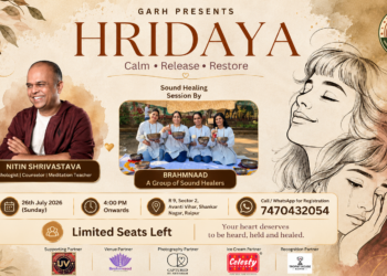 HRIDAYA emotional release and sound healing event in Raipur featuring Nitin Shrivastava and Brahmanaad, presented by GARH by Hi Raipur
